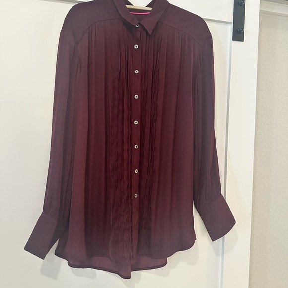 Anthropologie Burgundy Blouse - Picture 1 of 8